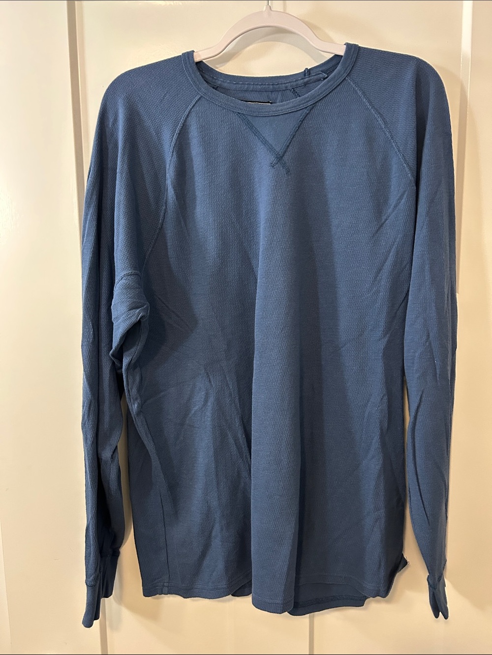 Abercrombie & Fitch Slate Blue Long-Sleeve Crewneck Shirt